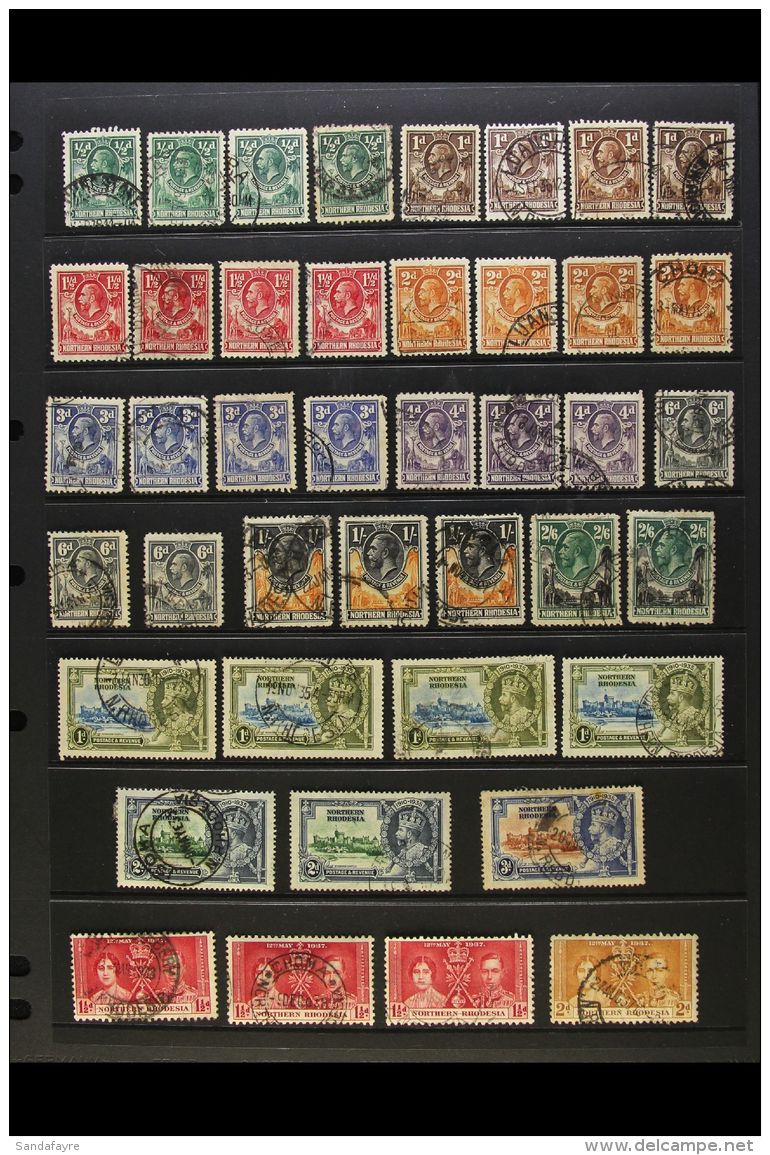 1925-52 USED ASSEMBLY A Lightly Duplicated Range With Postmark Interest With KGV Values To 2s6d &amp; KGVI ... - Nordrhodesien (...-1963)