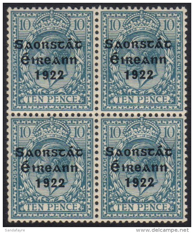 1922-23 BROKEN FRAME LINE 10d Turquoise Blue SG 62, Fine Mint Block Of Four With Lower Left Stamp Showing Broken... - Sonstige & Ohne Zuordnung