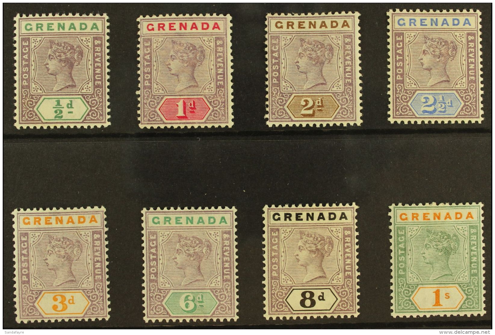 1895-99 Complete Definitive Set, SG 48/55, Fine Mint. (8 Stamps) For More Images, Please Visit... - Grenada (...-1974)