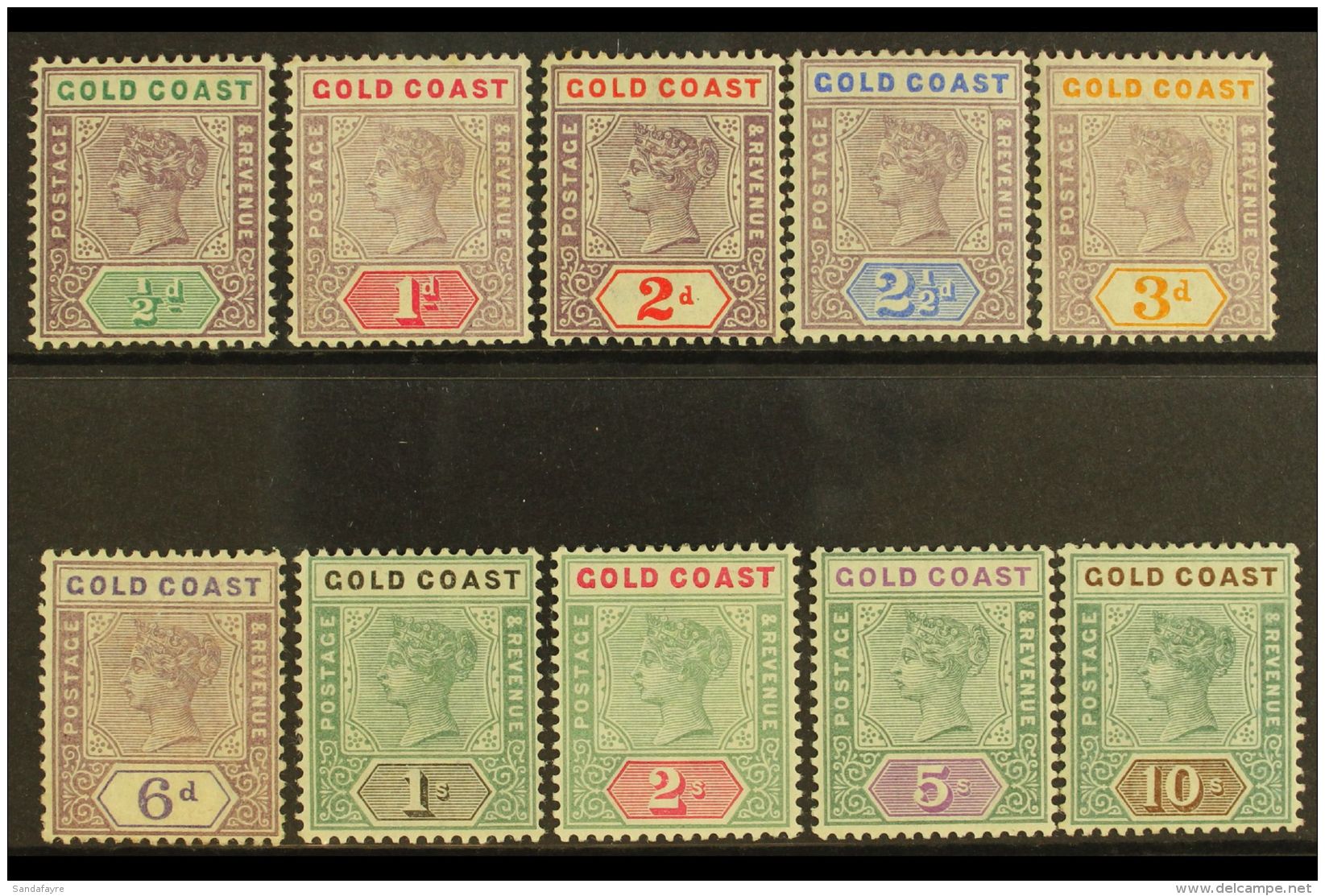 1898-1902 QV "Tablet" Definitive Set, SG 26/34, Very Fine Mint (10 Stamps) For More Images, Please Visit... - Gold Coast (...-1957)