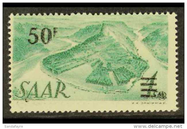 1947 50f On 1Sm Green Surcharge, Variety "PRINTED ON THE GUMMED SIDE", Mi. 238 II FA G, Very Fine NHM. Scarce And... - Sonstige & Ohne Zuordnung