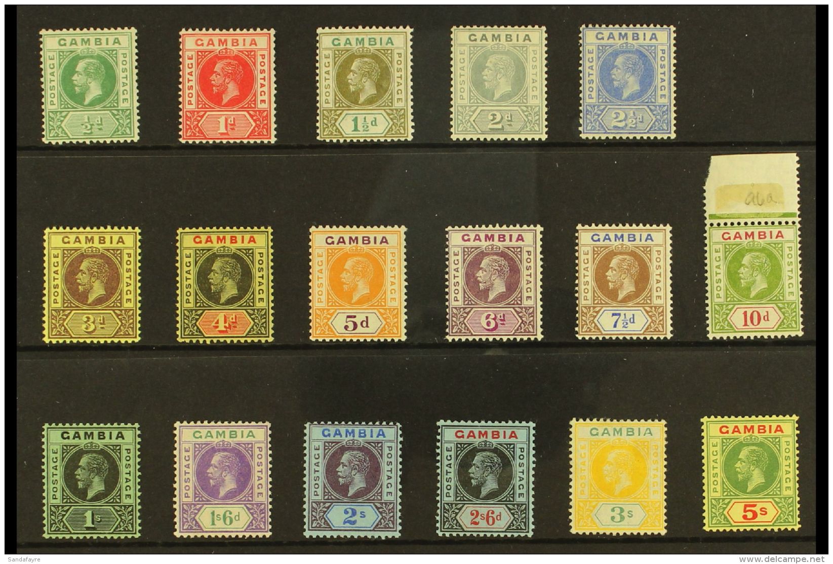 1912-22 KGV Definitive Set, SG 86/102, Fine Mint (17 Stamps) For More Images, Please Visit... - Gambia (...-1964)