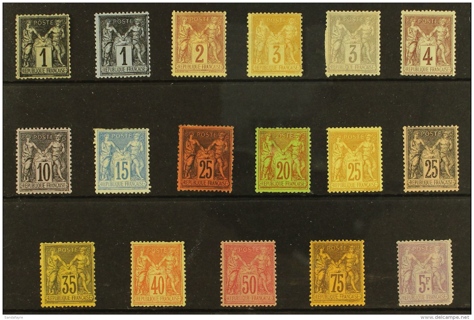 1877-90 Peace And Commerce Complete Set Including The 3c Ochre / Yellow (perf Fault), 25c Black On Deep Red... - Sonstige & Ohne Zuordnung