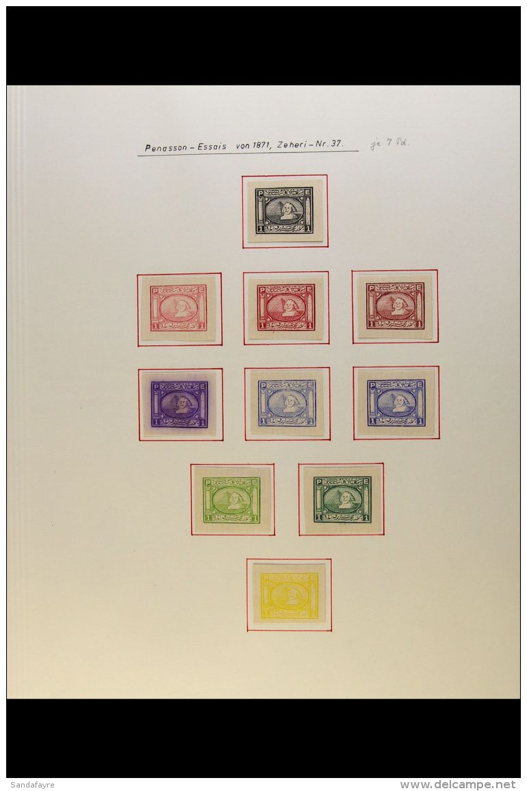 1871 PENASSON ESSAYS Sphinx &amp; Pyramid With Values Inscribed, Produced For Postal Stationery, Ten Different... - Andere & Zonder Classificatie