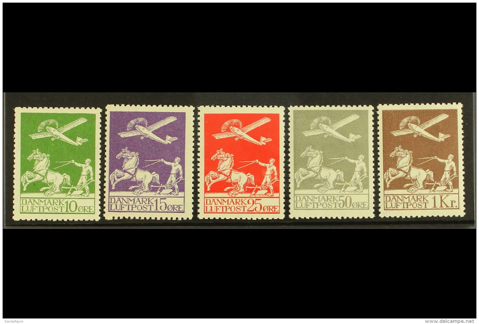 1925-29 Air Complete Set (SG 224/28, Facit 213/17, Michel 143/45 &amp; 180/81), Very Fine Mint, 10o Showing... - Andere & Zonder Classificatie