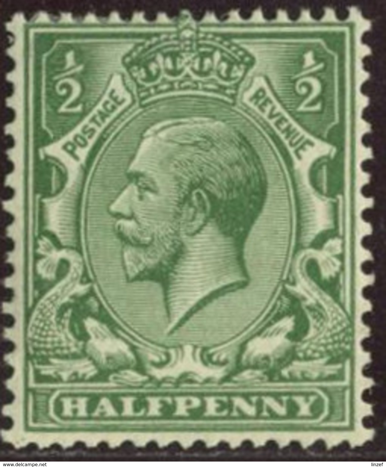 GB Yv. N°139 - 1/2p Vert George V - Neuf * - Unused Stamps