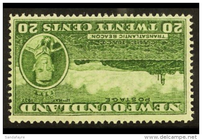 1937 20c Green Additional Coronation Perf 14 WATERMARK INVERTED Variety, SG 264dw, Fine Mint, Fresh. For More... - Andere & Zonder Classificatie