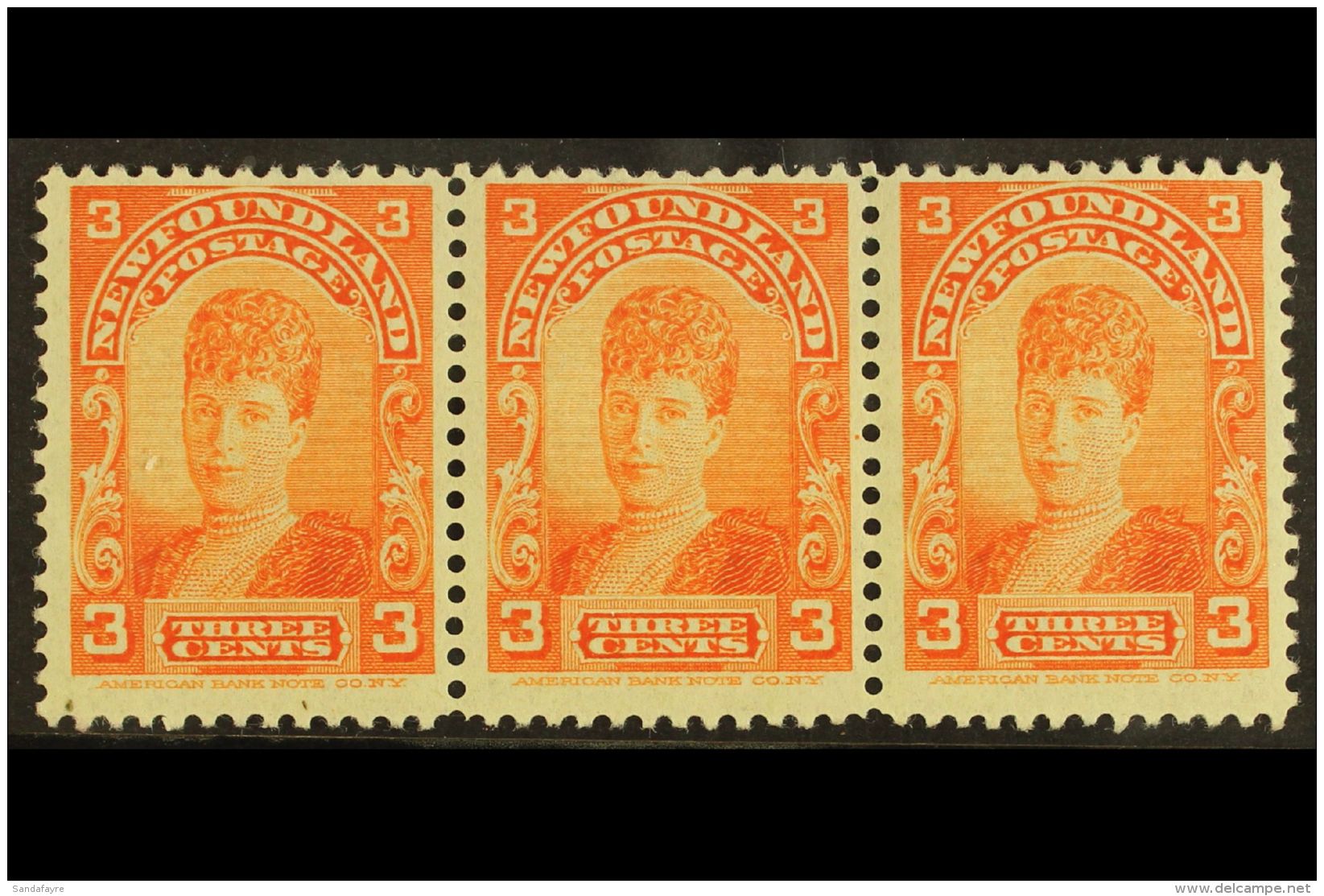 1897 3c Orange, SG 88, Never Hinged Mint Strip Of 3 For More Images, Please Visit... - Andere & Zonder Classificatie