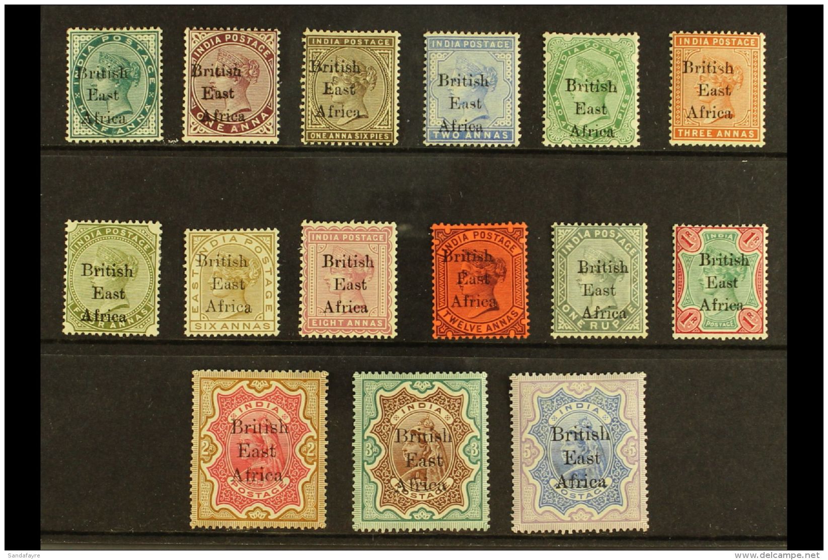 1895-96 Overprints On India Complete Set, SG 49/63, Mint, Fresh Colours. (15 Stamps) For More Images, Please Visit... - Britisch-Ostafrika