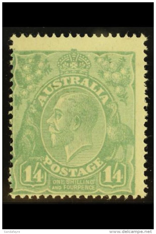 1918-23 1s4d Dull Greenish Blue KGV, SG 66a, Centred Low &amp; Left, Never Hinged Mint. For More Images, Please... - Other & Unclassified