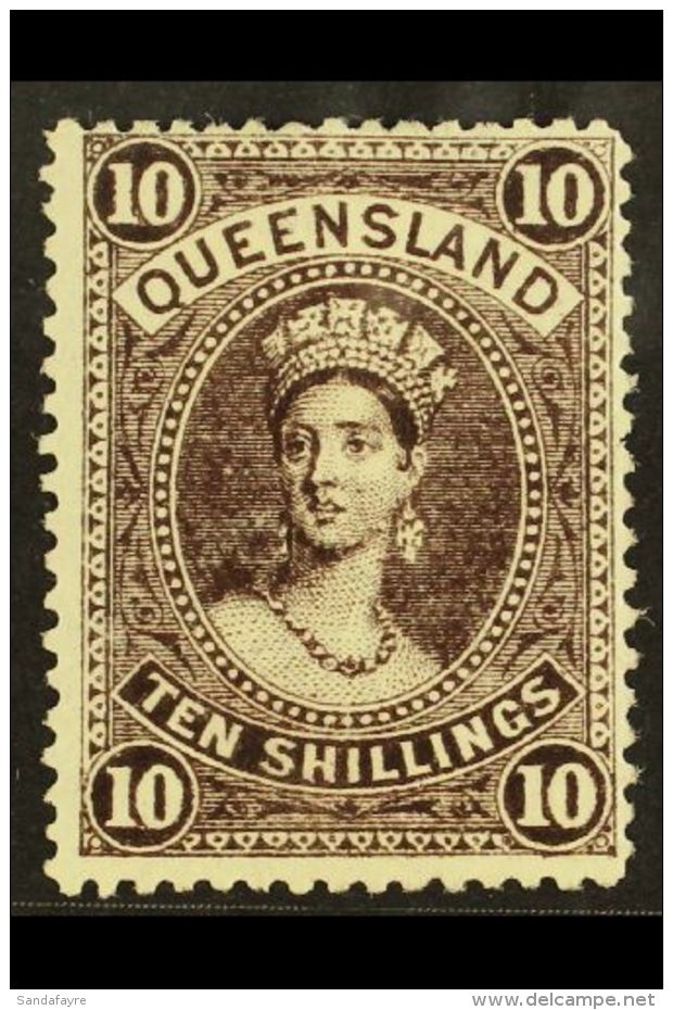 QUEENSLAND 1907-11 10s Blackish Brown, SG 311, Lightly Hinged Mint. For More Images, Please Visit... - Sonstige & Ohne Zuordnung