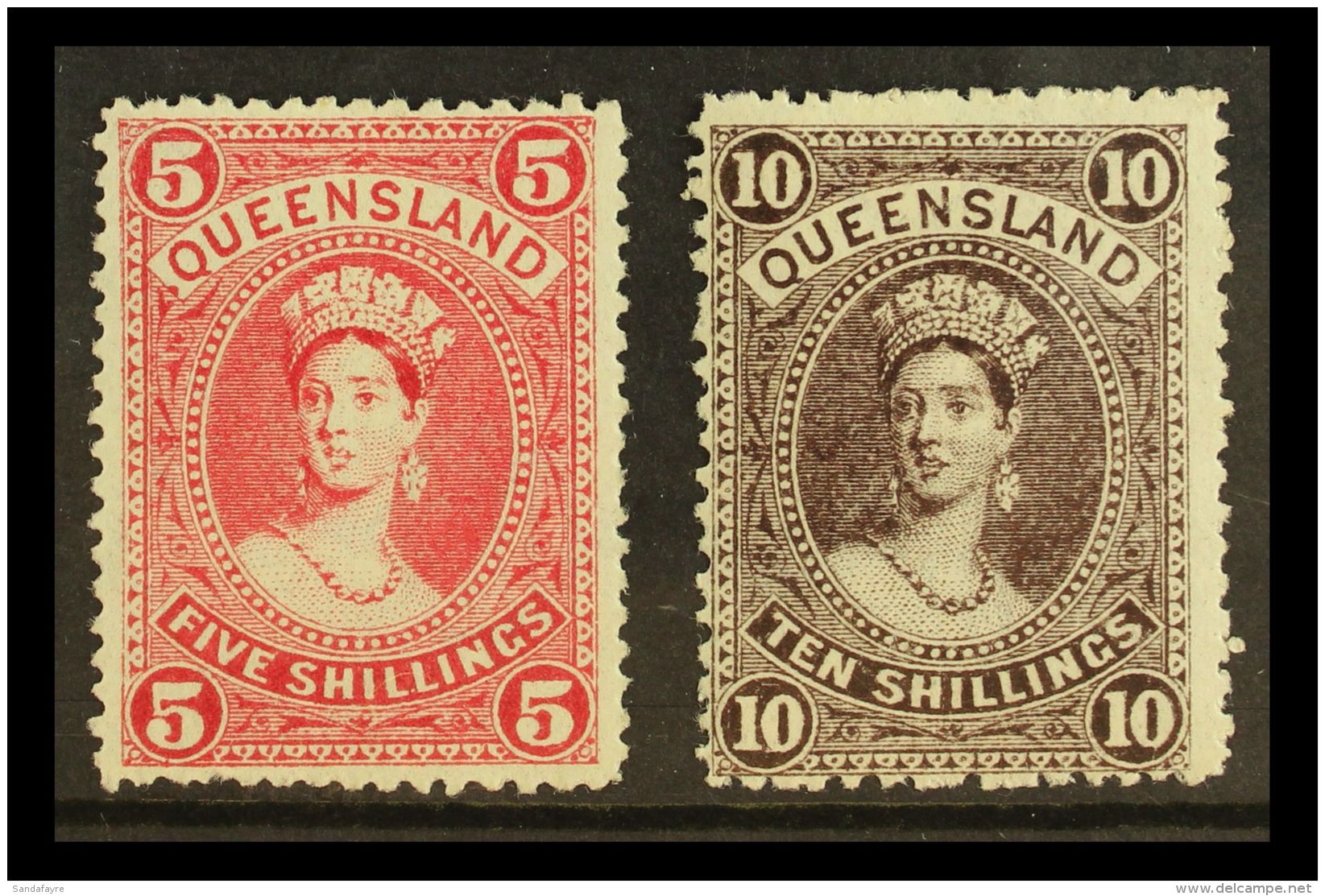 QUEENSLAND 1907-11 5s Deep Rose And 10s Blackish Brown, SG 310a And 311, Fine Mint. (2 Stamps) For More Images,... - Sonstige & Ohne Zuordnung