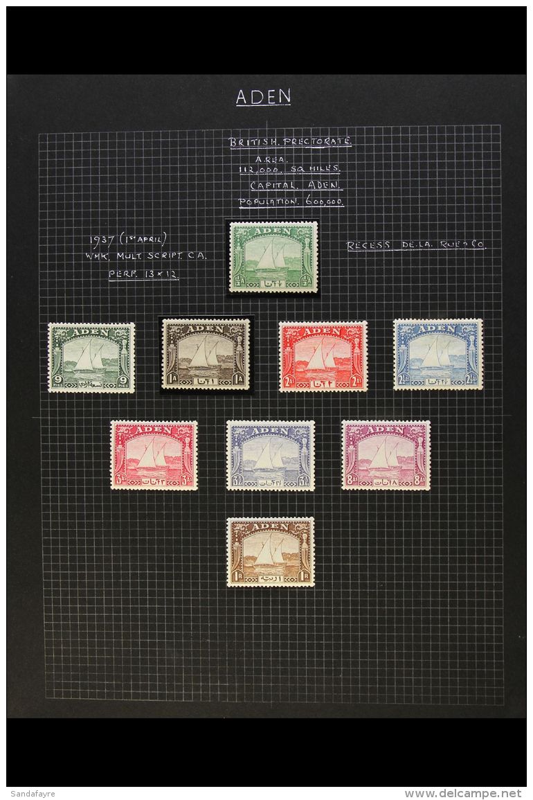 1937-1953 COMPREHENSIVE MINT COLLECTION On Leaves, All Different With A Few Imprint Strips Of 4, Inc 1937 Dhow Set... - Aden (1854-1963)