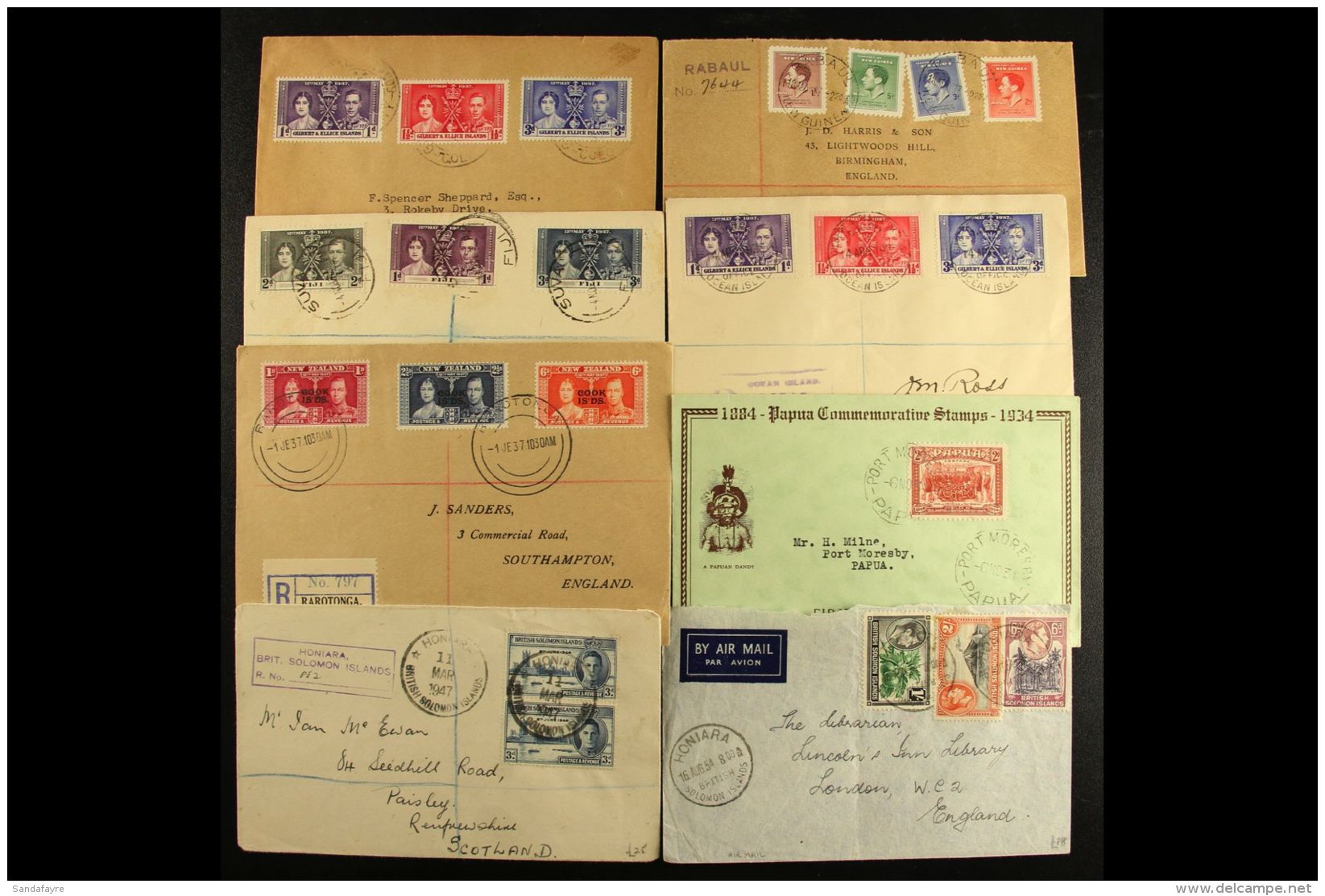 BRITISH PACIFIC COVERS 1930-1983 Commercial &amp; Philatelic Covers, Inc Fiji, Br Solomon Is Inc Official Mail... - Sonstige & Ohne Zuordnung