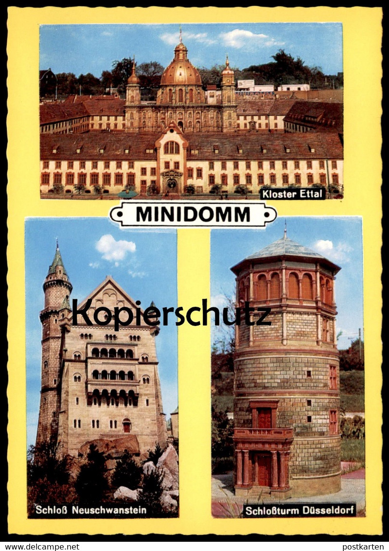 ÄLTERE POSTKARTE MINIDOMM RATINGEN-BREITSCHEID MINIATUR KLOSTER ETTAL NEUSCHWANSTEIN FREIZEITPARK Ansichtskarte Postcard - Ratingen