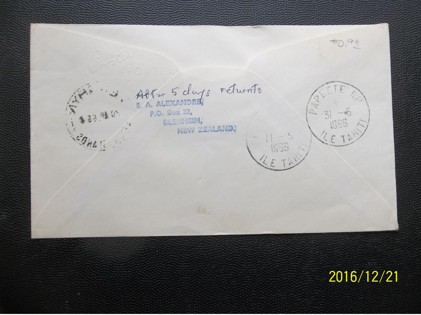 Cook Islands: 1966 Air Cover To Bora Bora (#HK4) - Cocos (Keeling) Islands