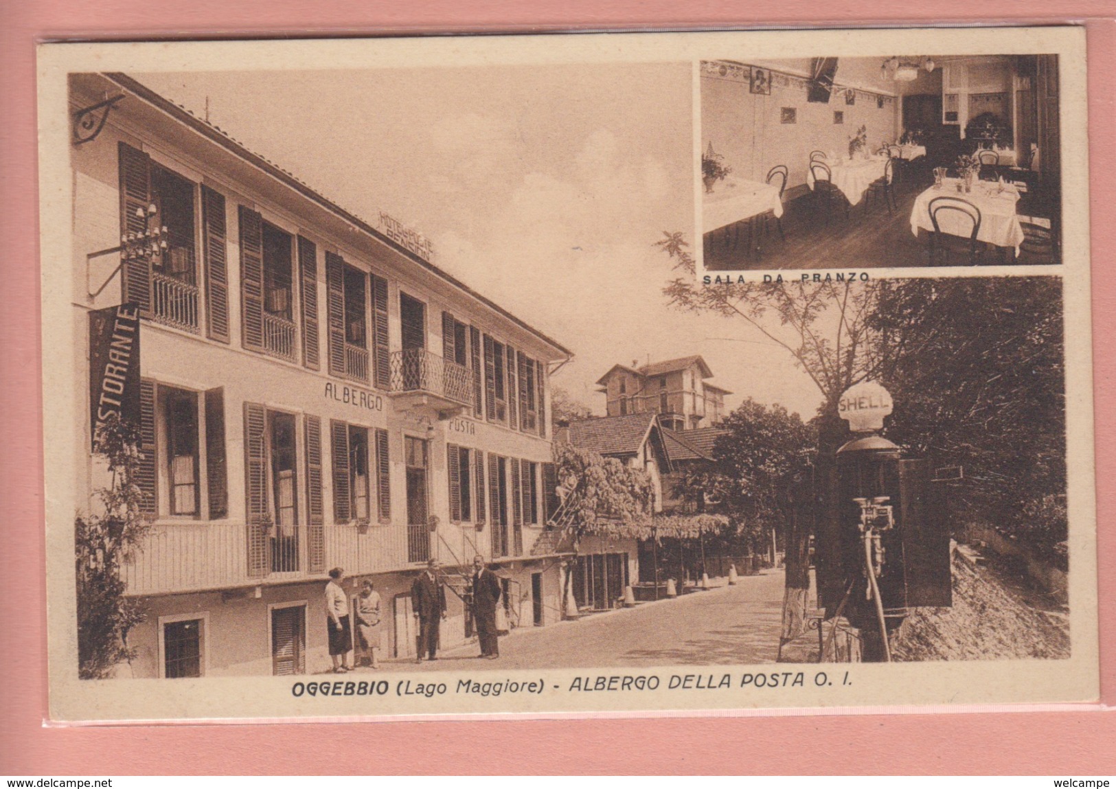 OLD POSTCARD ITALY - ITALIA -    OGGEBBIO - LAGO MAGGIORE - SHELL PETROL STATION - ALBERGO DELLA POSTA - Verbania