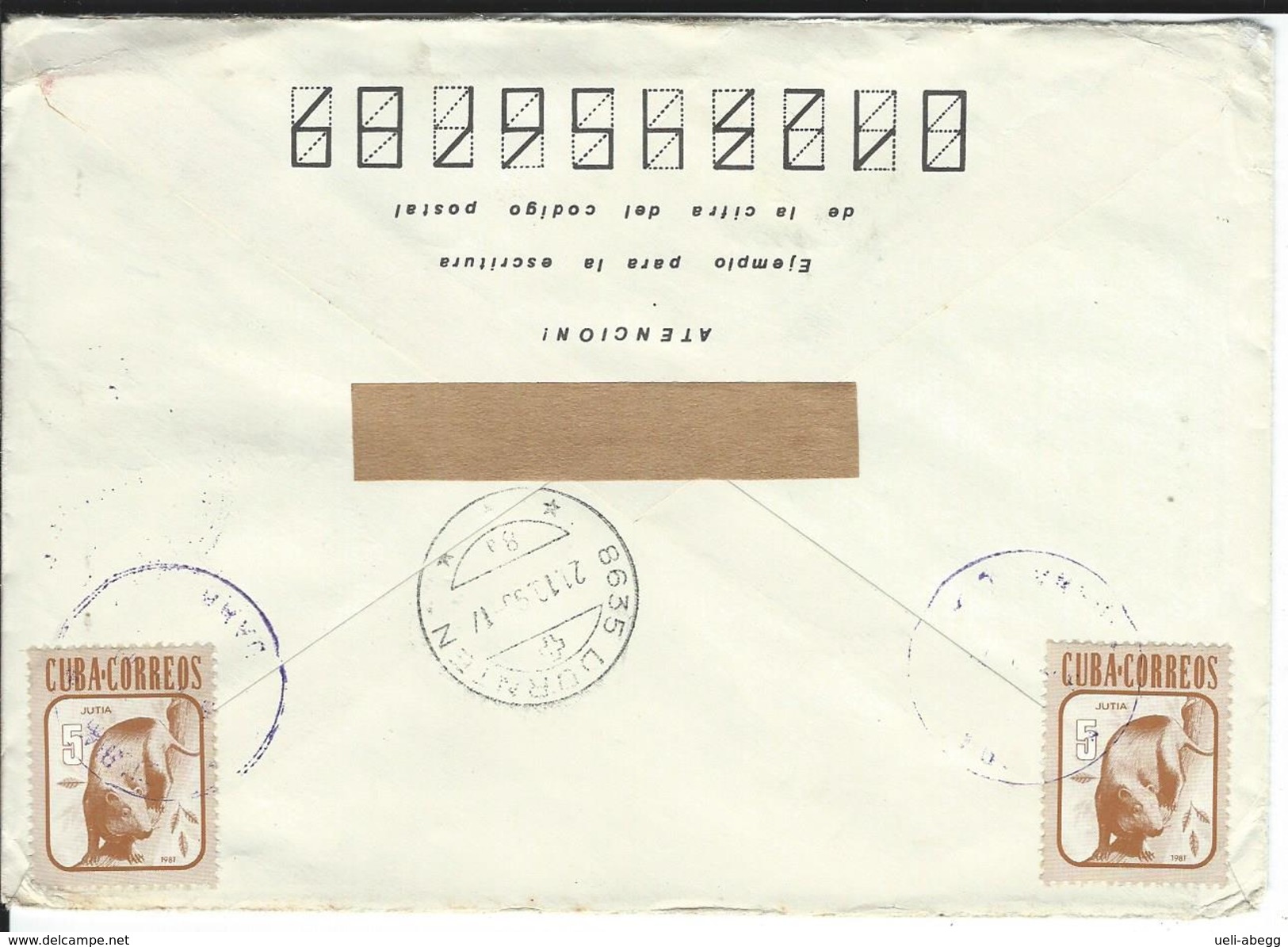 R-Brief Habana 1993 Nach Oberrieden CH - Cartas & Documentos