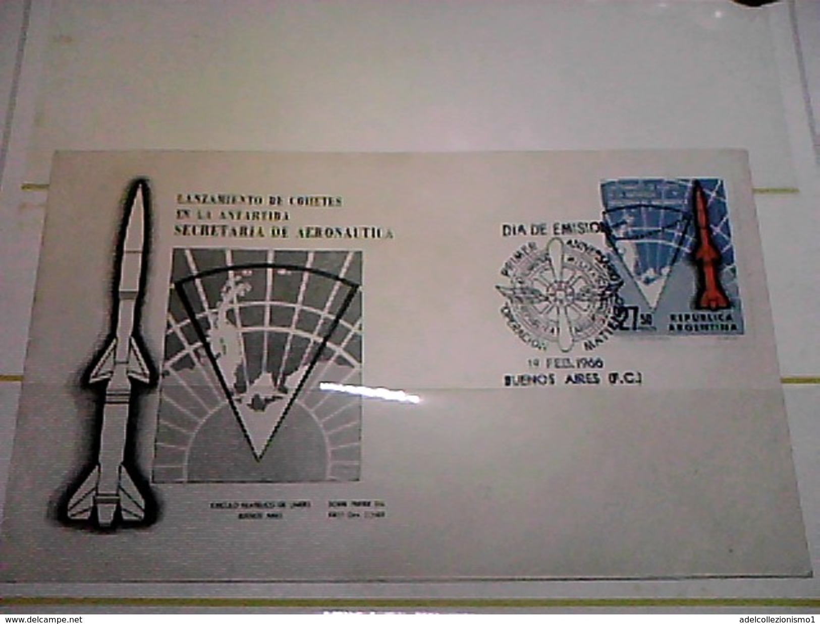 102551) FDC-argentina-lanzamiento De Cohetes En La Antartida Secretaria De Aereonautica- 19-2-1966 - Sud America