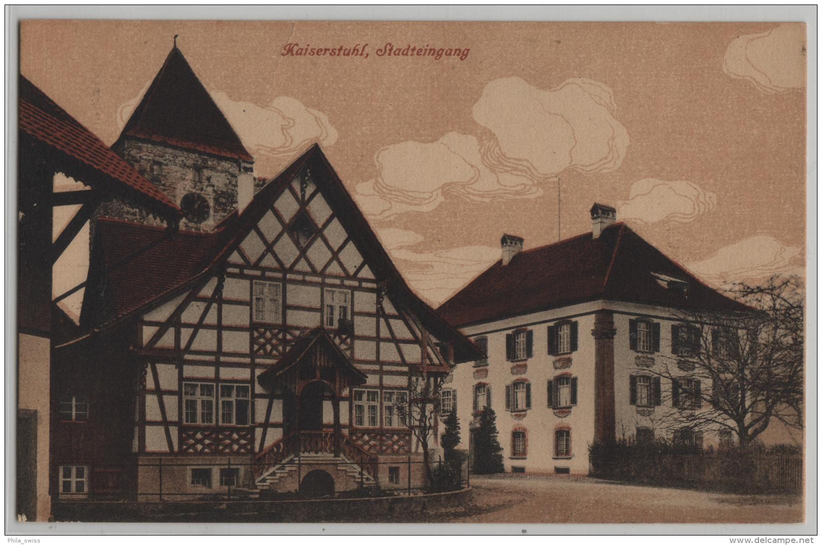 Kaiserstuhl Aargau - Stadteingang - Litho - Kaiserstuhl