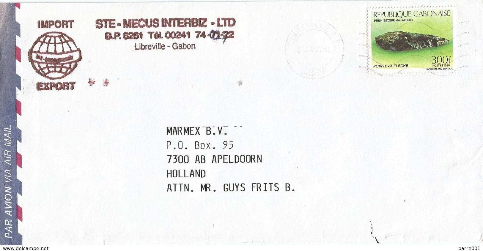 Gabon 1997 Libreville Prehistory Arrow Point Cover - Vor- Und Frühgeschichte