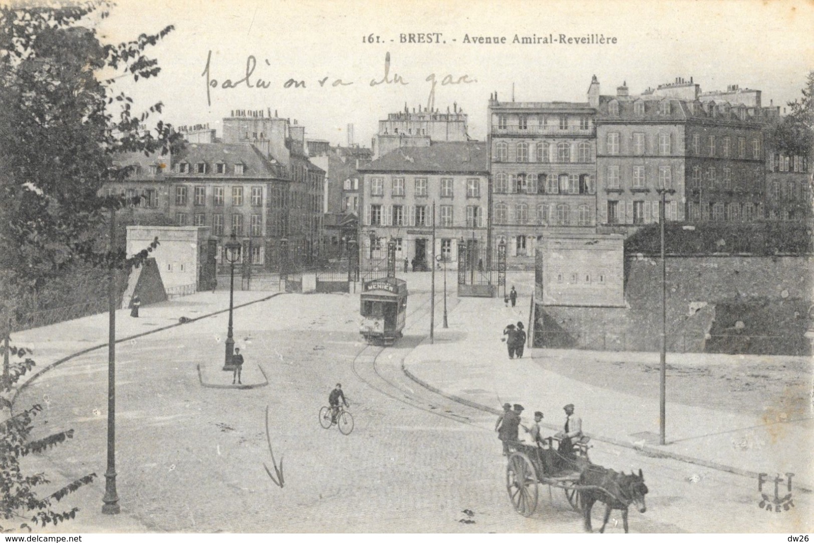 Brest - Avenue Amiral Reveillère - Tramway, Attelage - Carte F.T. N° 161 - Brest