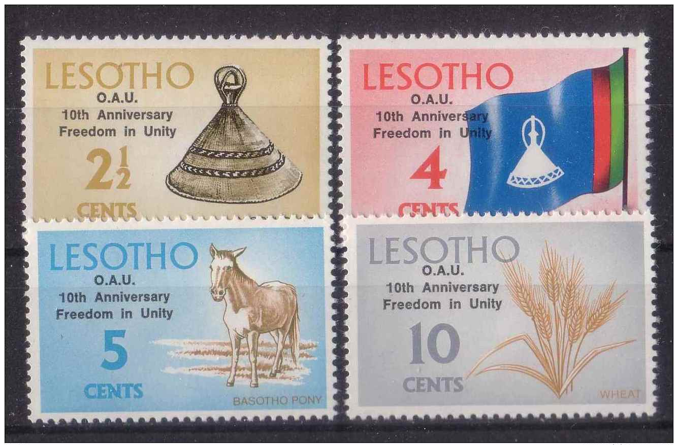 LESOTHO 1973 10TH ANNIV. OF FREEDOM IN UNITY - OAU MNH M08715 - Lesotho (1966-...)