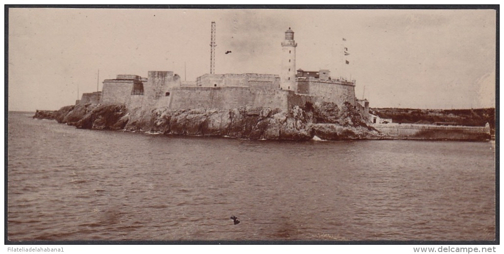 POS-223 CUBA CIRCA 1910 PHOTO CASTILLO DEL MORRO DESDE EL MALECON CASTLE 6 X12,6cm. - Other & Unclassified