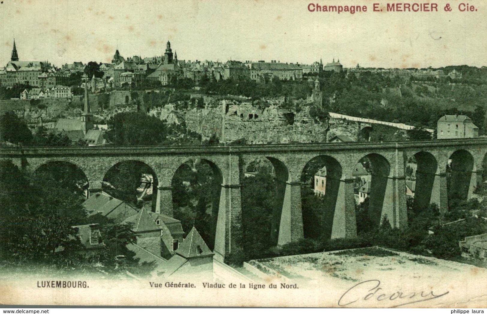 1905  Champagne E Mercier & Cie  VUE GENERALE VIADUC DE LA LIGNE DU N       LUXEMBOURG  LUXEMBOURG  LUXEMBURG LUZEMBURGO - Luxemburgo - Ciudad