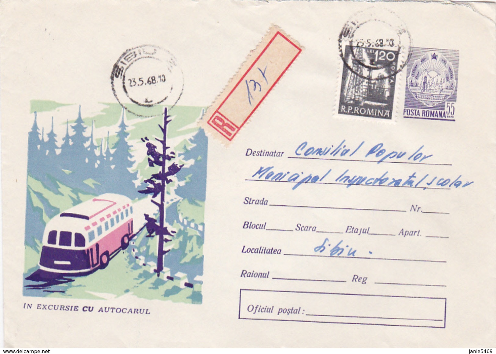 Romania 1968 Registered Cover - Covers & Documents