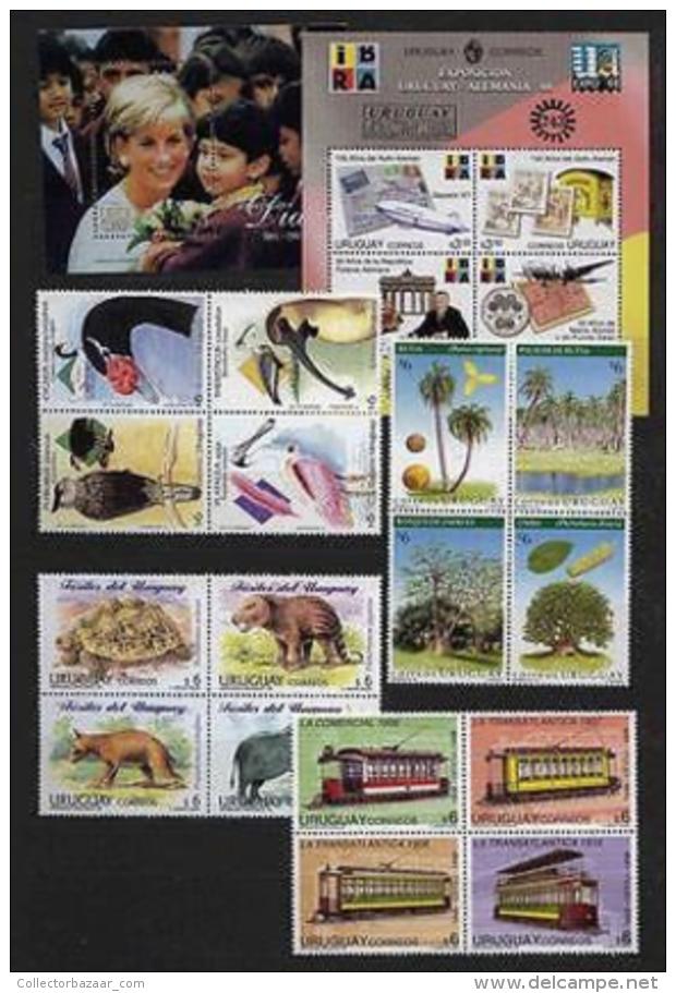 Uruguay MNH stamp collection 4 complete year set 1997-2000 Catalogue value $800