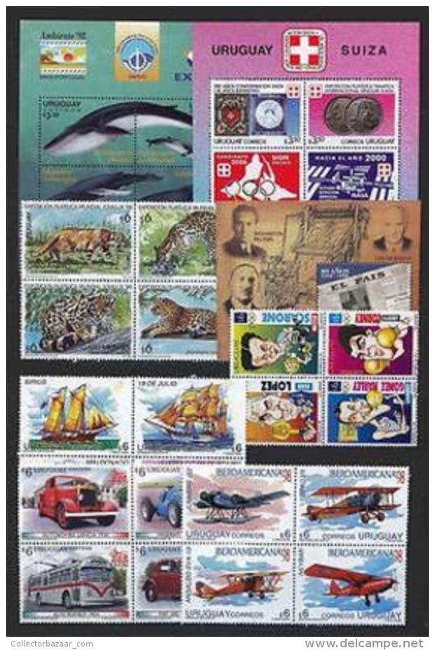 Uruguay MNH stamp collection 4 complete year set 1997-2000 Catalogue value $800
