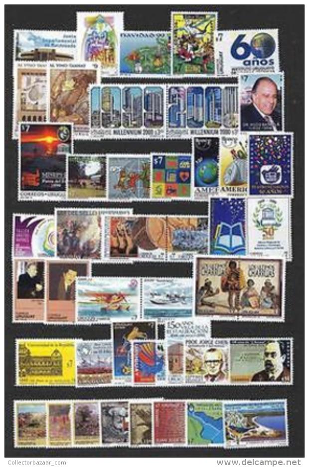 Uruguay MNH stamp collection 4 complete year set 1997-2000 Catalogue value $800