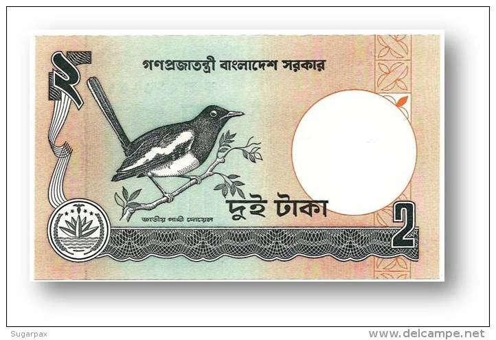 BANGLADESH - 2 Taka - ND ( 1988 - ) - Pick 6 C.b - Unc. - Bangladesh Bank - 2 Scans - Bangladesh