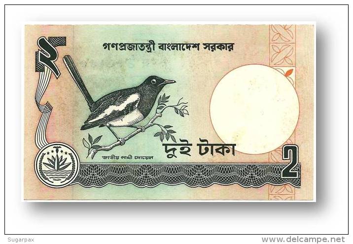 BANGLADESH - 2 Taka - ND ( 1988 - ) - Pick 6 C.c - Unc. - Government Of Bangladesh - 2 Scans - Bangladesh