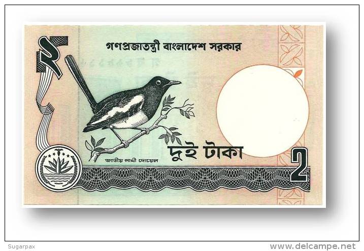 BANGLADESH - 2 Taka - ND ( 1988 - ) - Pick 6 C.c - Unc. - Government Of Bangladesh - 2 Scans - Bangladesh