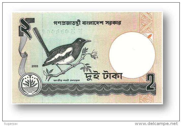 BANGLADESH - 2 Taka - 2003 - Pick 6 C.f - Unc. - Signature BROWN - Government Of Bangladesh - 3 Scans - Bangladesh