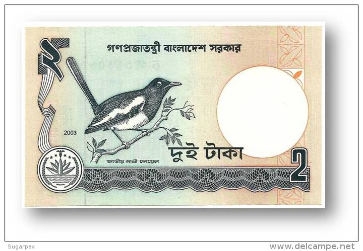 BANGLADESH - 2 Taka - 2003 - Pick 6 C.f - Unc. - Signature BROWN - Government Of Bangladesh - 3 Scans - Bangladesh