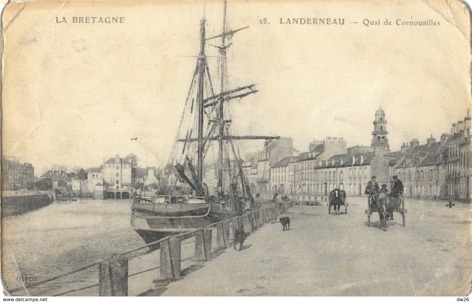 La Bretagne - Landerneau (Finistère) - Quai De Cornouailles - Bateau Au Port: Le Guillaume Tell - Carte E.L.D. - Landerneau