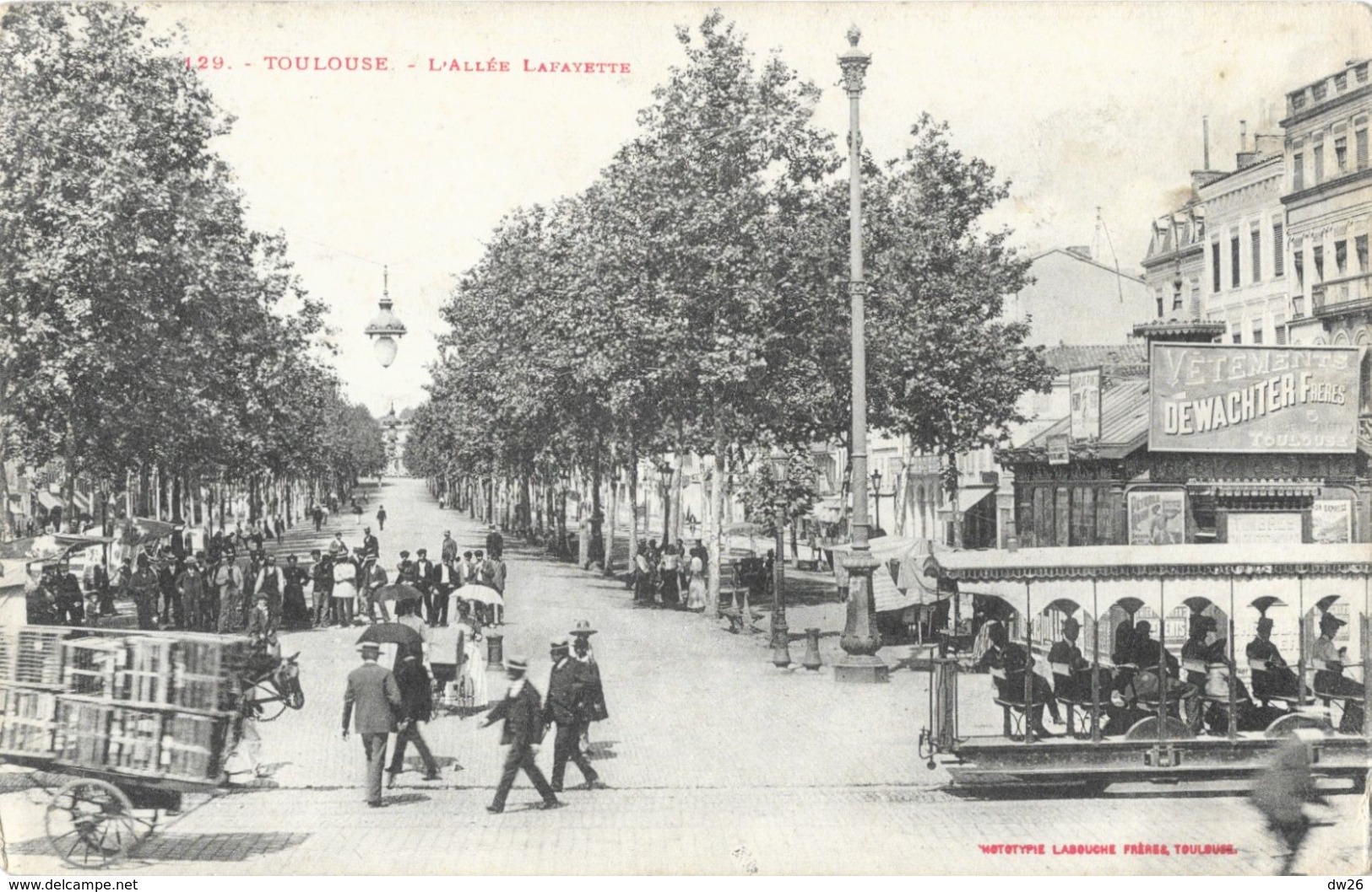 Toulouse - L'Allée (Allées) Lafayette - Tramway Hippomobile - Edition Labouche Frères - Carte Non Circulée - Toulouse