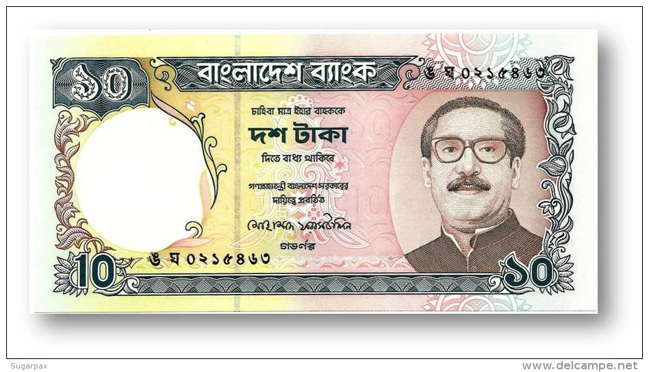 BANGLADESH - 10 Taka - ND ( 1997 ) - Pick 33 - Unc. - Mujibur Rahman - 2 Scans - Bangladesh