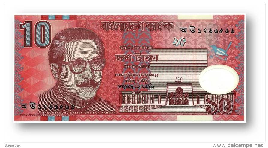 BANGLADESH - 10 Taka - 2000 - Pick 35 - Unc. - Polymer Plastic - 2 Scans - Bangladesh