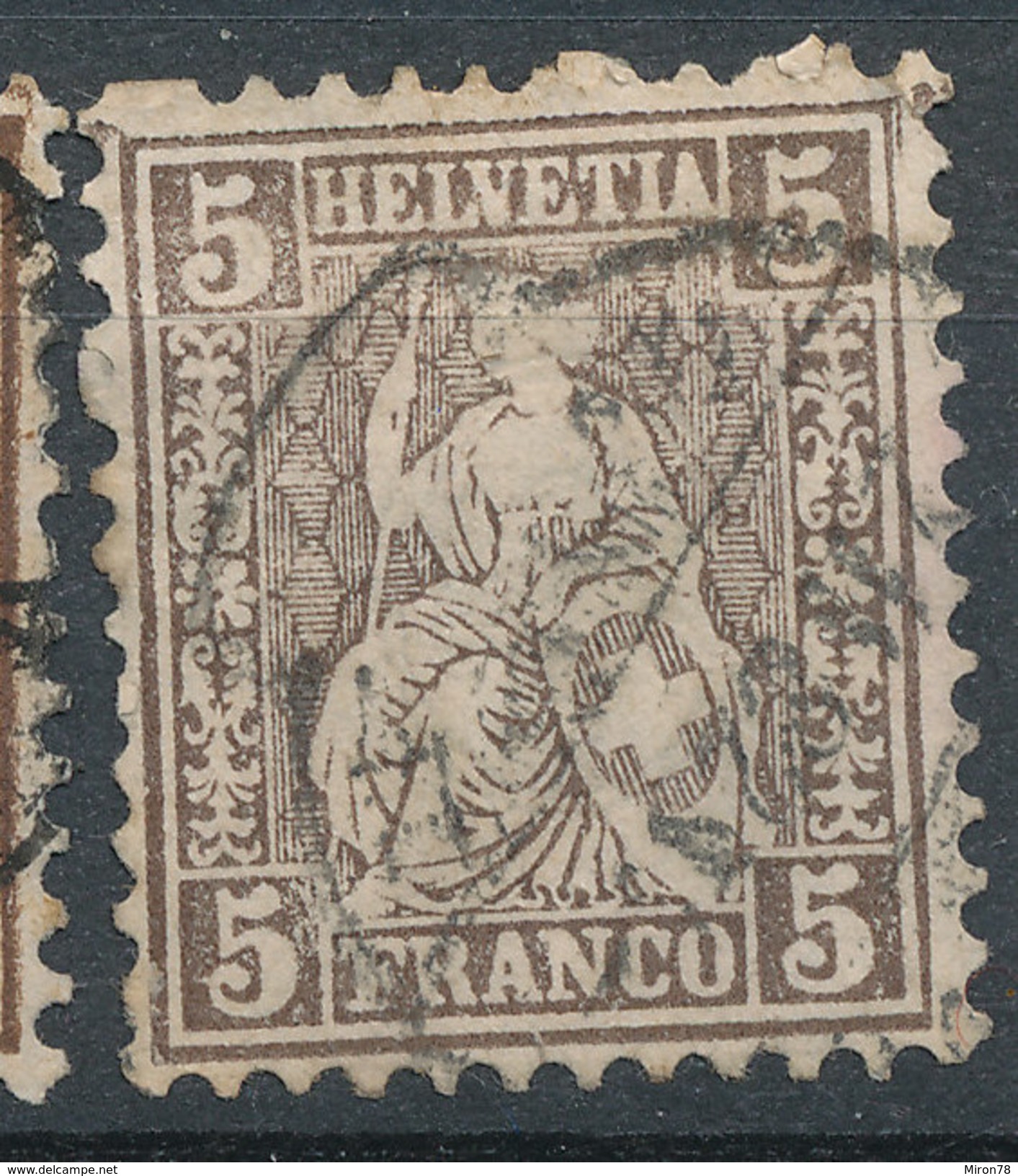 Stamp Switzerland 1862-64 5c Used Lot#43 - Oblitérés