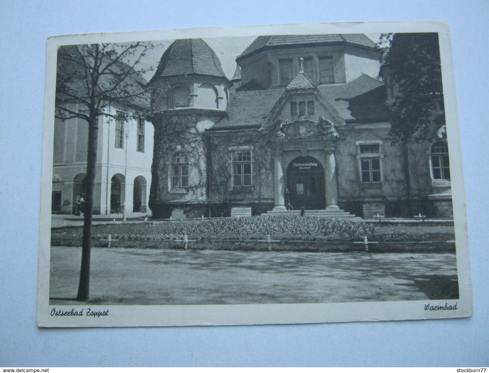 DANZIG ,  1943 , Zoppot - Kuraufenthalt, Maschinenstempel  , Reine Bedarfskarte Mit Ansicht - Brieven En Documenten