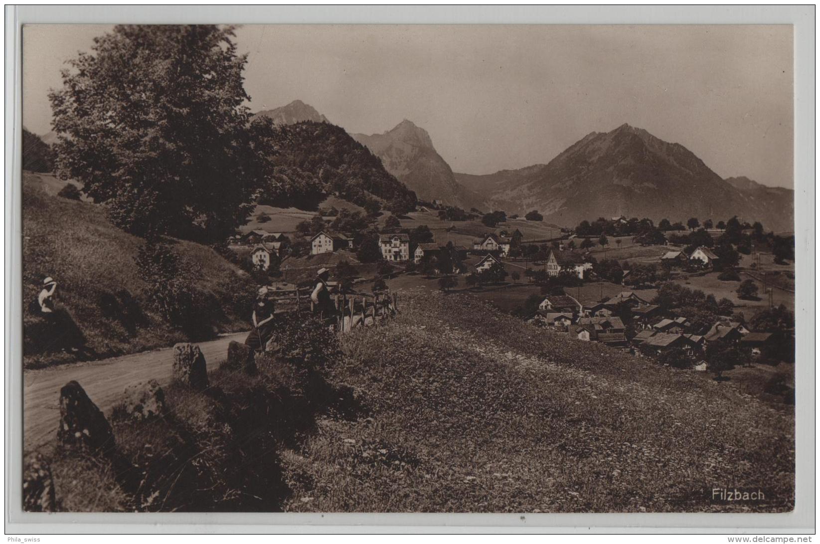 Filzbach (Glarus) Animee Belebt - Photoglob No. W 7810 - Filzbach