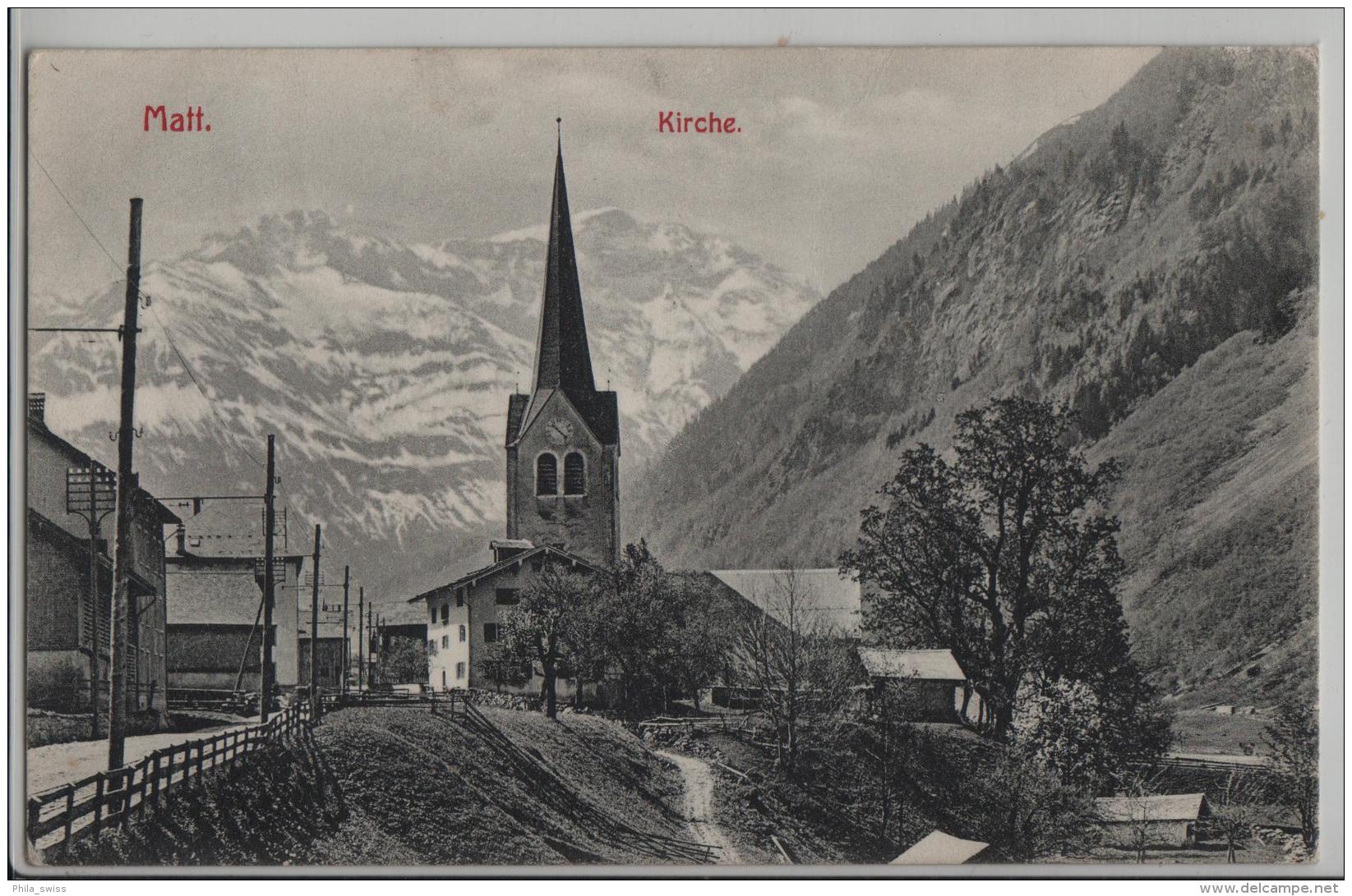 Matt Kirche (Glarus) - Photo: E. Jeanrenaud - Stempel: Engi - Engi