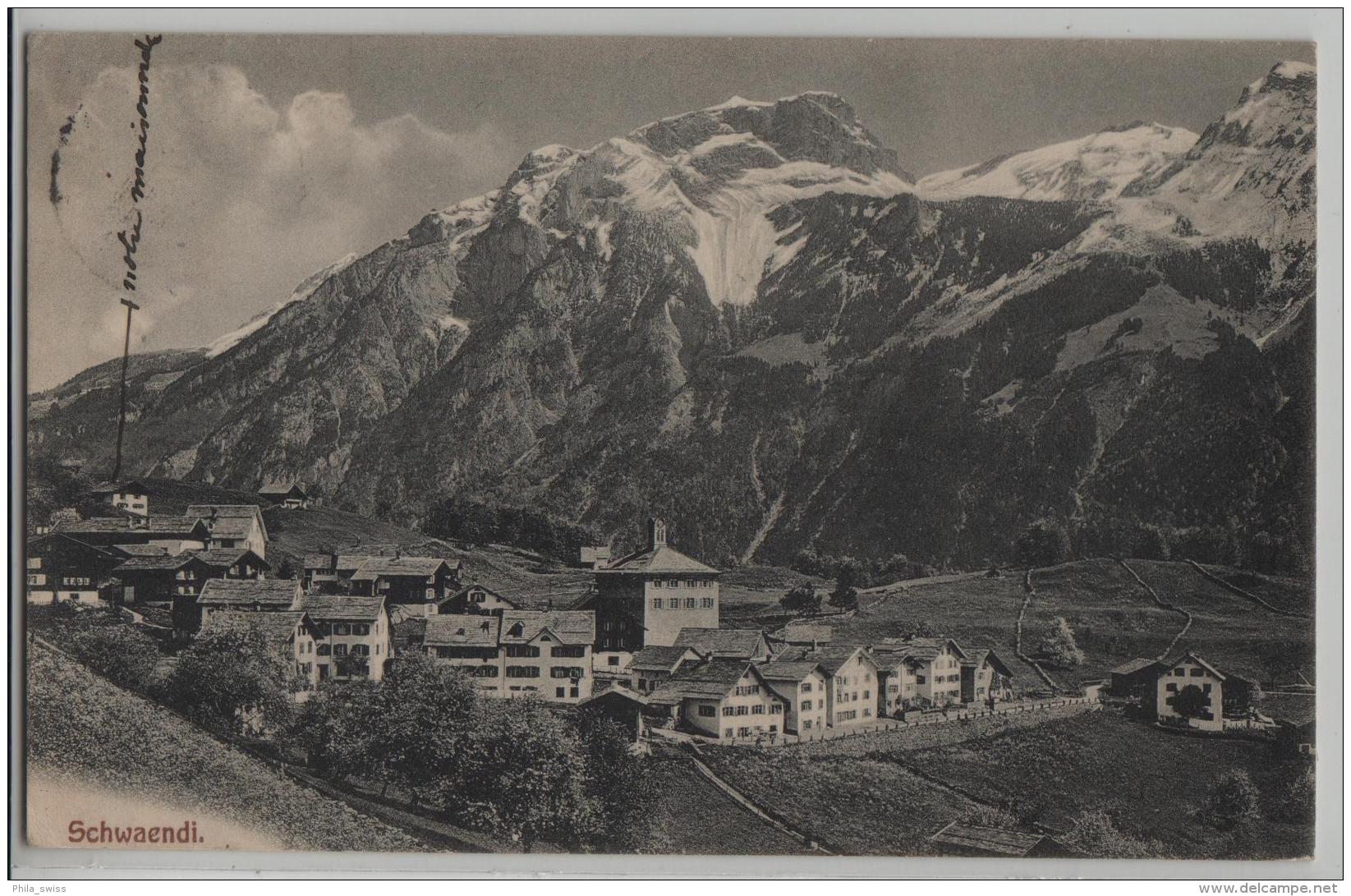 Schwaendi (Glarus) Stempel: Schwändi - Photo: E. Jeanrenaud No. 563 - Schwändi