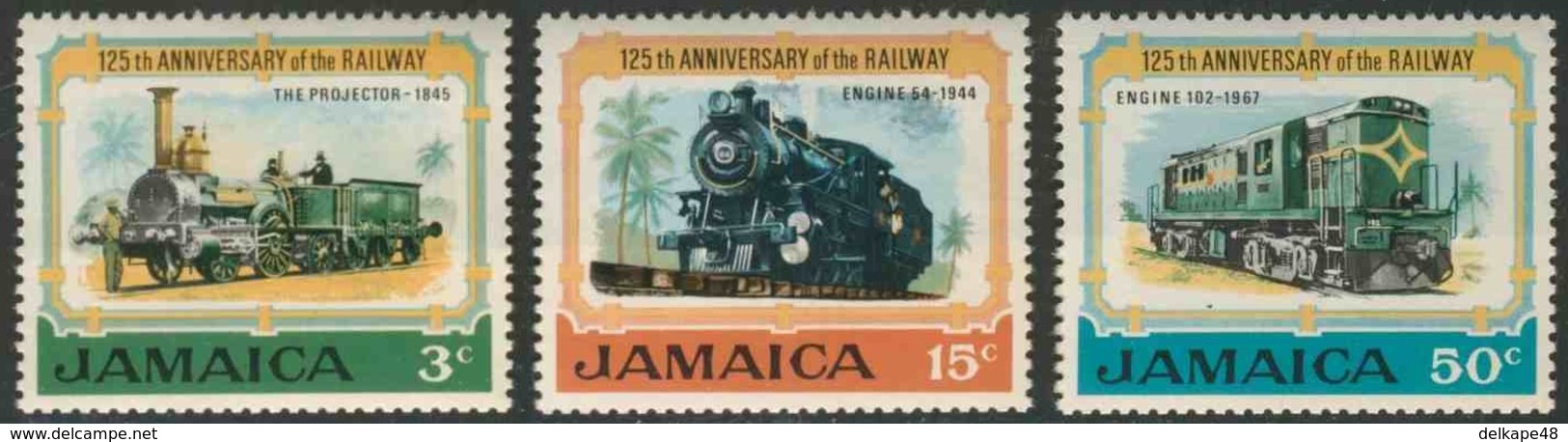 Jamaica 1970 Mi 326 /8 YT 334 /6 Sc 324 /6 ** 125th Ann. Jamaican Railways / Eisenbahn Auf Jamaika - Locomotives - Treinen