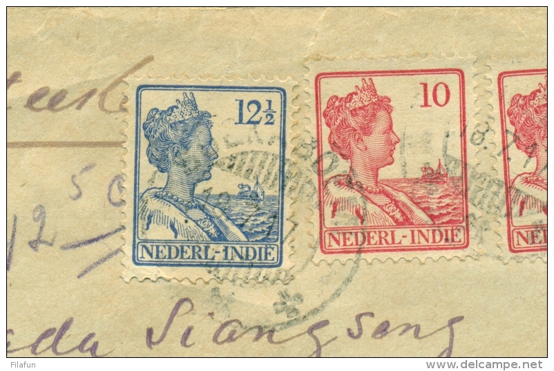 Nederlands Indië - 1917 - 4 Zegels Op R-cover Lokaal Soekaboemi - Nederlands-Indië