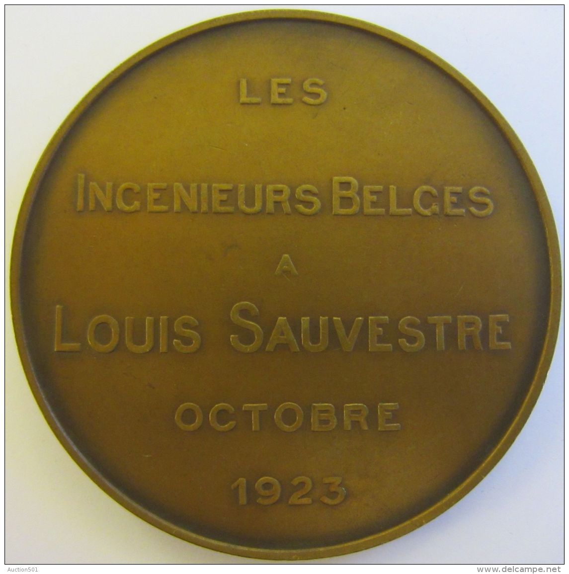 M05182 LOUIS SAUVESTRE - INGENIEURS BELGES - 1923  - Son Buste (154g) - Profesionales / De Sociedad